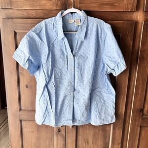 White Stag-Womens Plus Size Eyelet Short Sleeve‎ Blouse Size 26W/28W